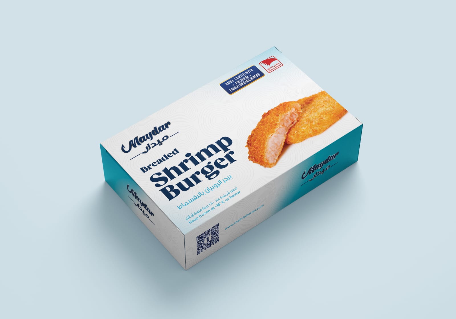 Breaded shrimps burger